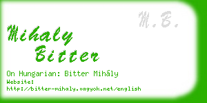 mihaly bitter business card